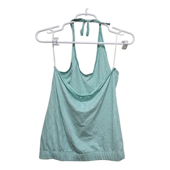 Lacoste Striped Halter Tank Top Green White Size 40 - Picture 2 of 10